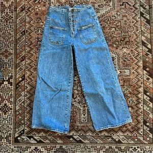 Free People High Rise Cropped Wideleg